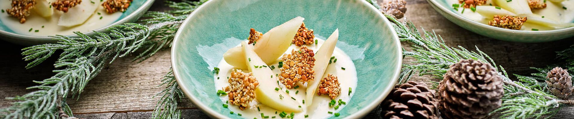 Cr&egrave;me au gorgonzola &agrave; la poire